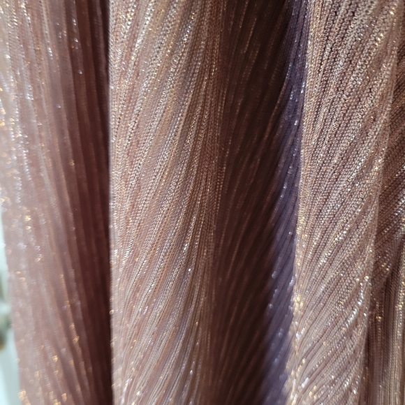 Pink sparkle long sleeve v-neck maxi dress, size L - Picture 4 of 6